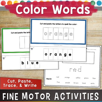 Preview of Fine Motor Skills Activities COLOR WORDS