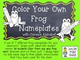 COLOR YOUR OWN Frog Nameplates w/ Cursive Alphabet ~ 7 Dif