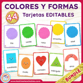 COLORES Y FORMAS: Colors & Shapes Flashcards in Spanish BUNDLE