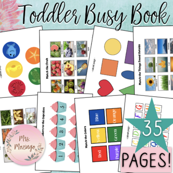 COLORFUL 35 PAGES Toddler Busy Book Binder #2 for Pre-K by Mrs Mozingo