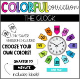 COLORFUL Clock Labels Bright Classroom Decor - Print and Cut