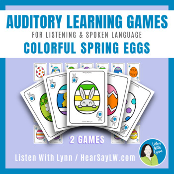 Preview of SPRING Colorful Eggs TWO Listening and Language Games DHH Hearing Loss