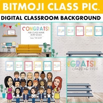 Preview of BITMOJI Classroom Picture Backgrounds (Editable)