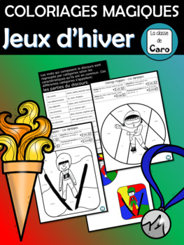 Coloriage Magique Parties Du Discours Jeux D Hiver French Fsl