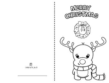 COLORING CHRISTMAS CARDS by English y Espanol Fun | TPT