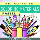 COLORING MATERIALS - Pastel Mini Clipart Set