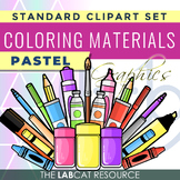 COLORING MATERIALS - Pastel Standard Clipart Set