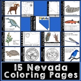 COLORING PAGE BUNDLE - 15 Nevada State Symbols (All Colori