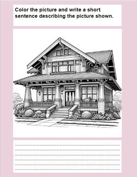 Preview of COLORING PAGE, HOUSE