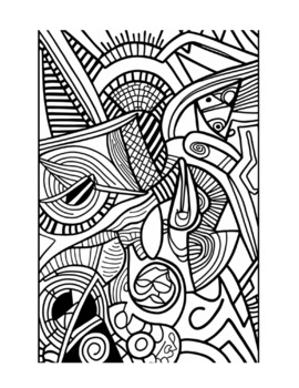 Preview of COLORING PAGE (PICASSO STYLE)