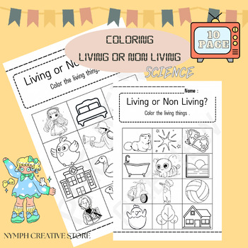 Preview of COLORING WORKSHEET LIVING OR NON LIVING | FOR GRADE 1-6 - KINDER - HOMESCHOOL