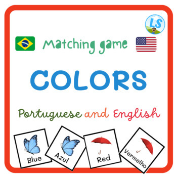 Preview of COLORS Bilingual Matching Game Portuguese English Memory game Português Inglês