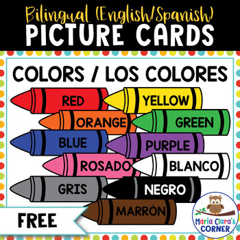 Preview of COLORS Bilingual Picture Cards in English & Spanish