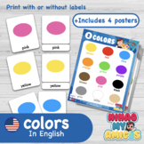 FLASHCARDS + POSTERS. COLORS IN ENGLISH· Montessori 3-part