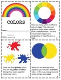 COLORS Mini Reader, Vocabulary Cards, & Color Mixing Activity