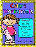 COLORS WORKSHEETS, POSTERS, and 12 CRAYONS CLIP ART