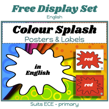 Preview of COLOUR NAMES in ENGLISH teacher resource wall posters K-4th grade