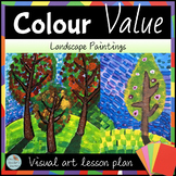 COLOUR VALUE Art project for Landscapes and trees lesson p