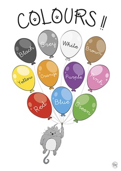 Preview of COLOURS POSTER - (Different sizes and worksheet)