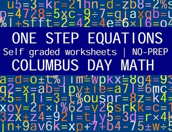 Preview of COLUMBUS DAY MATH - ONE STEP EQUATIONS
