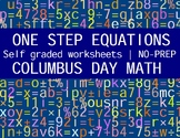 COLUMBUS DAY MATH - ONE STEP EQUATIONS