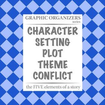 Preview of COMBINED: The FIVE Elements of a Story Graphic Organizers - Bundle - Distance