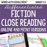 Fiction Close Reading Comprehension Stories and Questions 