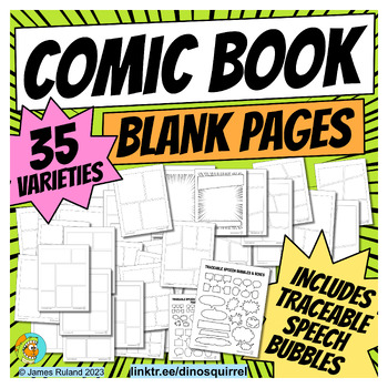 Preview of COMIC BOOK / CARTOONING Blank Pages, Traceable Speech Bubbles, Creative Writing