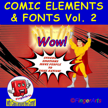 Preview of COMIC ELEMENTS AND HEADLINE FONTS VOL. 2 BY COMIC TOONS for TPT Sellers