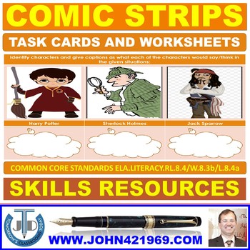 Preview of COMIC STRIPS CREATIONS TASK CARDS