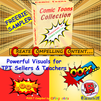 Preview of COMIC TOONS SAMPLER for TPT Sellers / Creators / Teachers