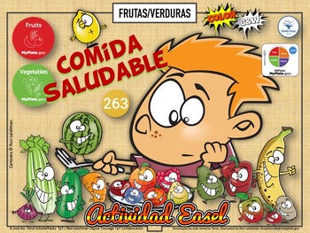 Preview of COMIDA SALUDABLE. Set I. Español - Color / B&N version.