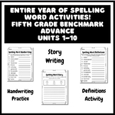 Entire School Year Fifth Grade Spelling Word Activities Be