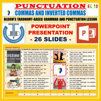 Preview of COMMAS AND INVERTED COMMAS - PUNCTUATION: POWERPOINT PRESENTATION