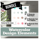 COMMERCIAL USE BUNDLE: Watercolor Backgrounds, Task Cards,