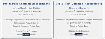 Preview of COMMON ASSESSMENTS - INFORMATIONAL/NONFICTION & NARRATIVE/LITERATURE
