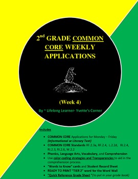 Preview of COMMON CORE 2nd Grade Weekly Applications (Week 4 Mini-Lessons)