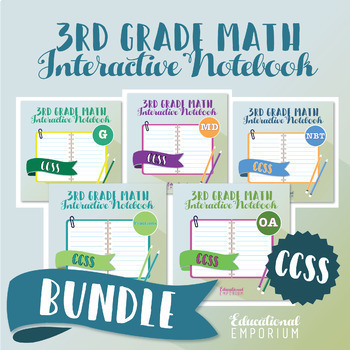 Preview of COMMON CORE ⭐ 3rd Grade Math Interactive Notebook ⭐ All Standards