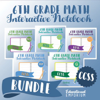 Preview of COMMON CORE ⭐ 6th Grade Math Interactive Notebook Bundle ⭐ All Standards