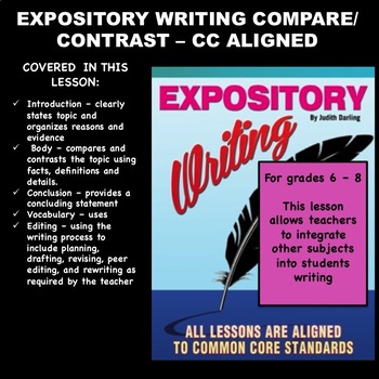 Preview of EXPOSITORY INFORMATIONAL COMPARE/CONTRAST ESSAY 6 - 8th Grade  CC Aligned