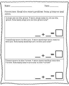 COMMON CORE: FIRST GRADE - Math word problems to 20 by Mrs ...