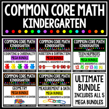 Preview of COMMON CORE KINDERGARTEN MATH ULTIMATE BUNDLE-Includes All Mega Bundles