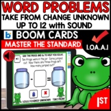 1st Grade Math Word Problems Change Unknown using Boom Cards