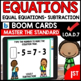 Equal Equations with Subtraction using Boom Cards 1.OA.D.7
