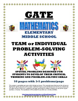 Preview of GATE TEAM or INDIVIDUAL PROBLEM SOLVING ACTIVITIES