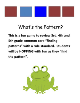 Preview of COMMON CORE REVIEW GAME 3-5 PATTERN GAME