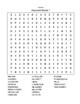 Preview of COMMON CORE SAT ACT GRE GMAT LSAT VOCABULARY WORD SEARCH PUZZLES #1