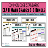 CC Checklists Bundle for ELA and Mathematics - 6, 7, 8 | D