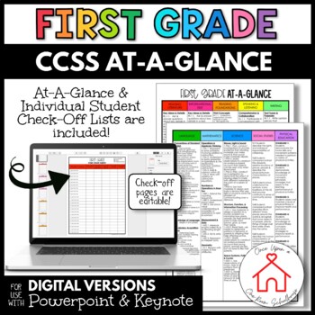 Preview of COMMON CORE STANDARDS PACK | At-A-Glance for First Grade