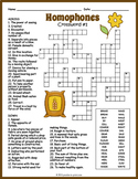 (4th 5th 6th 7th Grade) COMMON HOMOPHONES Crossword Puzzle